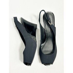 Donald J. Pliner Wynona Slingback Wedge Sandal in Black - Sz 10